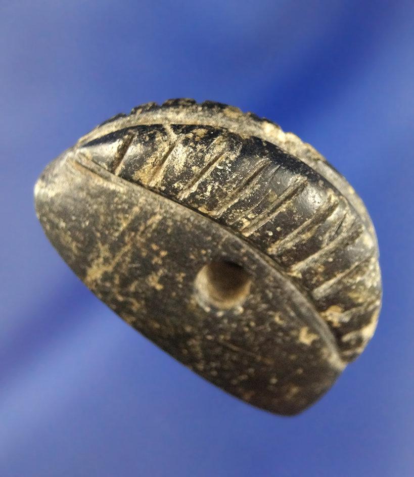Highlight! Rare Form, Mid-Columbia River Decorated Atlatl Weight. Ex. Bill Peterson.