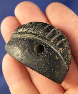 Highlight! Rare Form, Mid-Columbia River Decorated Atlatl Weight. Ex. Bill Peterson.