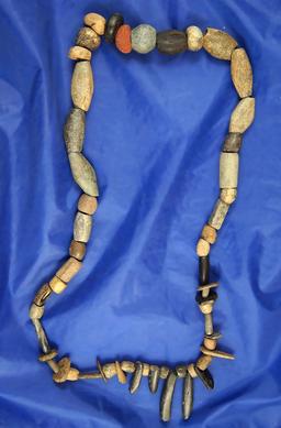 28" L Strand of Columbia River Stone Beads of mixed sizes and types, Ex. Bill Peterson.