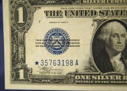 1928-D Star $1.00 Funny Back Silver Certificate AU+