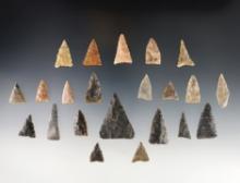 Set of 22 Triangle points found in the Kentucky/Tennessee area. The largest is 1 3/4".
