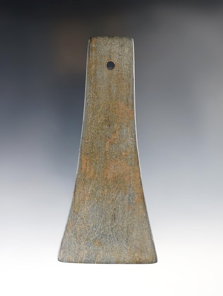 Exceptional! 5" Bell Pendant  - Slate. Heavy iron-based mineral deposits, tallied on 1 side - Ohio.