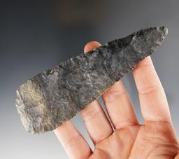 Nice 5 1/8" Coshocton Flint Knife found by Fred Groseclose in the 1960's in Knox Co., Ohio.