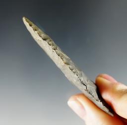 2 7/8" Archaic Cornernotch Knife made from Coshocton Flint. Found in Ohio. Ex. Luther Smith.