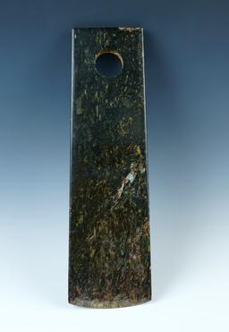 Large!  12"+ engraved Chinese Neolithic Liangzhu perforated Jade Axe - Zhejiang, China.