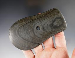 4 9/16" Keyhole Pendant with is well made from Banded Slate. Found in the Midwestern U.S.