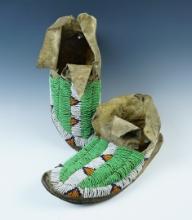 9 1/2" Pair of beaded Moccasins in nice condition for age.
