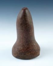 6 1/8" tall Pestle made from red Sandstone. Found in Pulaski Co., Indiana.