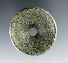 2" diameter highly developed Discoidal - beautiful green speckled Granite. Nice overall finish - IL.