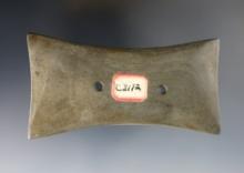 4” x 2 3/16” Quadra-Concave Gorget - green Slate, minor edge buffing as stated on the COA.