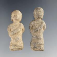 Pair of molded figures made from the ends of handles. Power House Site in Lima, New York.