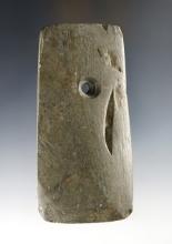 4 1/4" Pendant - Banded Slate. Found by William R. Huber  early 1900's in Randolph Co., IN. COA.
