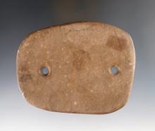 4 5/16" Gorget found close to the Kinzua Dam in Warren Co., PA. Made from exotic material.