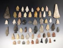 Group of assorted Arrowheads and Knives all found around Chippewa Lake, Medina Co., Ohio.