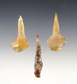 Set of 3 drills made from Agate. Found near The Dalles, Oregon near the Columbia River.