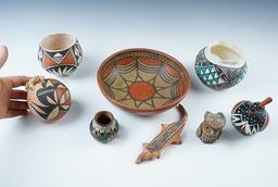 Group of 8 assorted Contemporary decorative Pottery items in very nice condition.