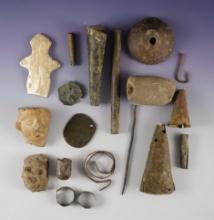 Group of 18 assorted site material items found at the Genoa Fort Site in Genoa, New York.