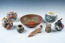 Group of 8 assorted Contemporary decorative Pottery items in very nice condition.