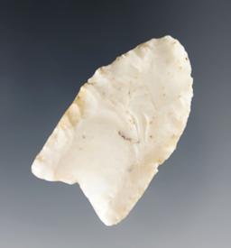 Fine 1 3/4" Paleo Clovis found in Illinois. Comes with a Davis COA, G-8.