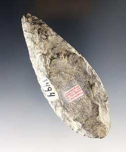 4 1/16” Leaf Blade. Found by Joe and Helen Krajcik in 1955, Plymouth, Benton Co., Washington.