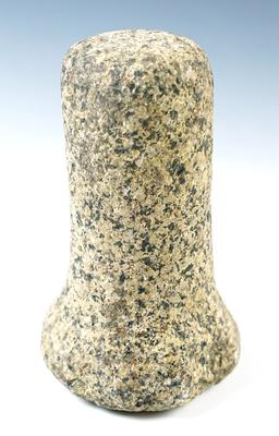 4 3/4" tall well styled Granite Bell Pestle recovered in Indiana.