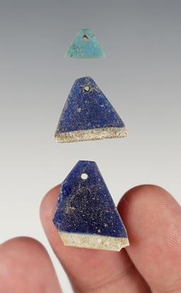 Nice set of 3 Delft Blue Glass Earrings,  White Springs Site in Geneva, New York.