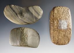 Set of 3 Bannerstone Preforms found in Ohio. The largest is 3 1/4".