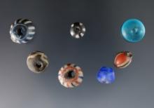 Set of 7 assorted Beads - Townley Reed Site, Geneva, New York. Circa 1710-1745.