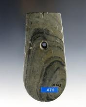 Exceptional 4 1/4" Keyhole Pendant found in Whitley Co, Indiana. Ex. J.H. Shilts Collection.