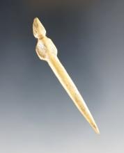 3" Stylized Bone Needle with nice use polish - Glovers Cave, Christian Co., Kentucky.