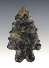 2 9/16" MacCorkle Bifurcate with large serrations. Found in Ohio and made from Coshocton Flint.