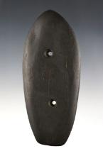 4 7/8" Glacial Kame Gorget. Found in Genoa Twp., Delaware Co., Ohio. Ex. Norm Dunn. Pictured.