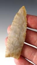 3 1/16" Gainey Fluted Point made from Flint Ridge Chalcedony. Found in Northeastern Indiana.