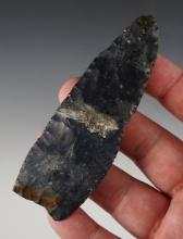4 1/8" Beautifully patinated Paleo Knife found in Allen Co. Indiana. Made from Coshocton Flint.