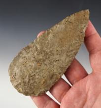 Large 5" Woodland Blade made from heavily patinated Flint. Found in the Midwestern U.S.
