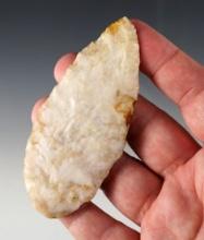 3 7/8" Adena Chace Blade made from Flint Ridge Chalcedony. Found in Delaware Co., Ohio.