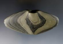 4" Highley banded Wing Bannerstone found in Williams Co., Ohio. Ex. Paul Wischmeyer.