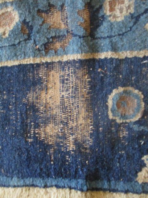 Antique Blue and Beige Oriental Style Area Rug