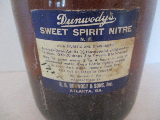 Vintage "Sweet Spirit Nitre" One Gallon Brown Glass Jug