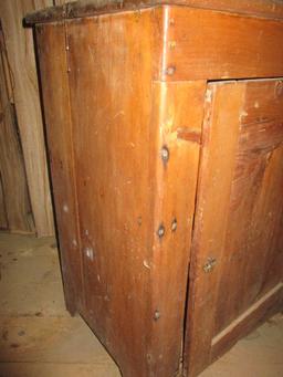 Antique Rustic One Door Wood Cabinet