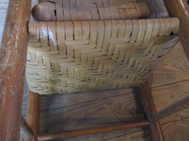 Child's Ladder Back Chair and Foot Stool with Woven Seats