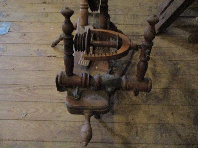 Antique Spinning Wheel with Shuttle