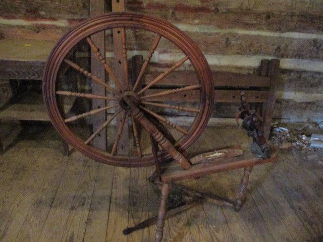 Antique Spinning Wheel with Shuttle