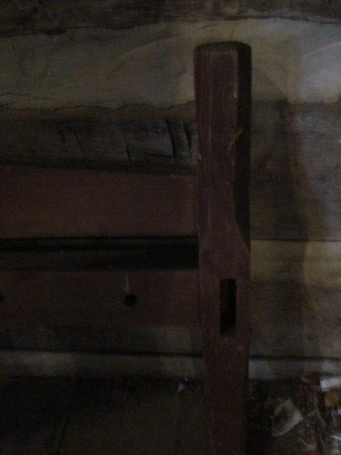 Antique 46" Wide Rustic Wood Head/Foot Board with Wood Rails