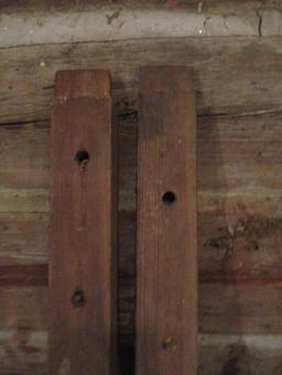Antique 46" Wide Rustic Wood Head/Foot Board with Wood Rails
