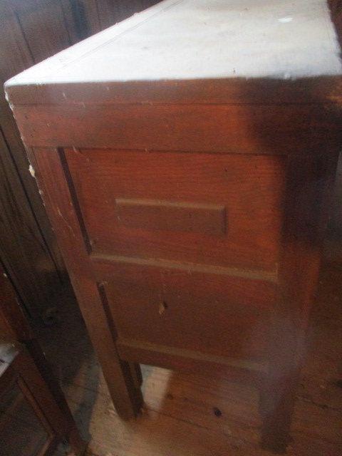 Antique Rustic Cabinet with Lift-up Top and One Drawer