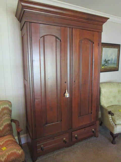 Large Antique Linen Press  with 2 Drawer Storage