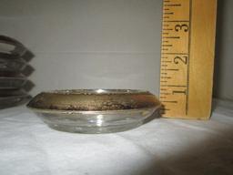 9 Amston Sterling and Glass Coasters