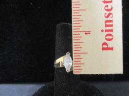 14k Gold Ring w/ CZ Stone- Size 7