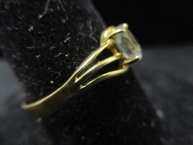 10k Gold Ring w/ Light Blue Stone- Size 10